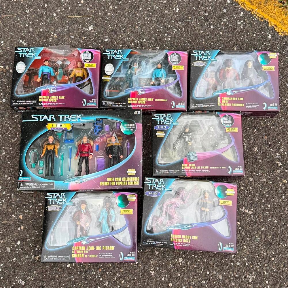 Vintage Star Trek Playmates Action Figure Box Set Lot of 7 - NIB Factory Sealed